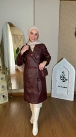 ⁦كوت جلد طويل⁩ - الصورة ⁦4⁩